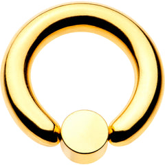 6G 1/2 Clear Gem 6mm Disc Gold IP BCR Captive Ring
