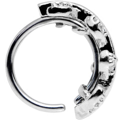 18G Clear CZ Gem Leafy Seamless Circular Ring
