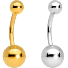 Multi Color Anodized Titanium Belly Ring Set of 5