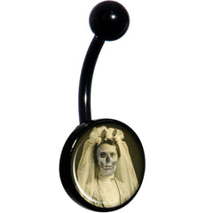 Skeleton Bride Halloween Black Belly Ring