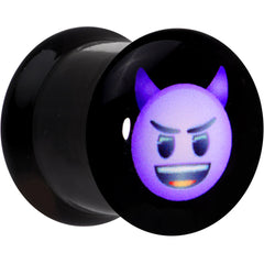 7/16 Licensed Purple Devil emoji Acrylic Double Flare Plug Set