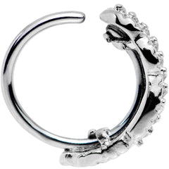18G Clear CZ Gem Feather Seamless Circular Ring