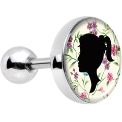 16G 1/4 Woman Floral Silhouette Tragus Cartilage Earring