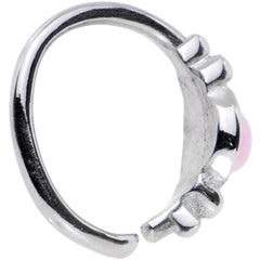18G 5/16 Pink Synthetic Opal Seamless Circular Ring
