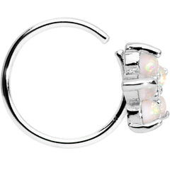 20G Clear CZ White Faux Opal Seamless Circular Ring