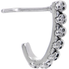 20G Halloween Scary Skulls Faux Hoop L Shaped Nose Ring