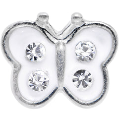 14G 1/4 Clear White Cutiepie Butterfly Tragus Cartilage Earring