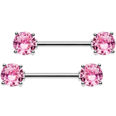 14G 9/16 Multi Color Gem Fun Barbell Nipple Ring Pack Set of 6