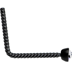 Clear 2mm Gem Inlay Black So Twisted L Shaped Nose Ring