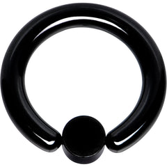 8G 1/2 Clear Gem 5mm Disc Black BCR Captive Ring