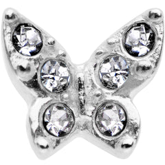 16G Clear Gem Silver Tone Butterfly Tragus Cartilage Earring