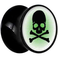 Black Acrylic Green Black Skull Saddle Plug Set 1/2