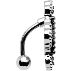 White Gem Confetti Party Pendant Top Mount Belly Ring