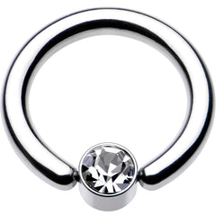 10G 1/2 Clear Gem 5mm Disc BCR Captive Ring