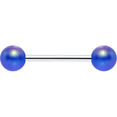Matte Iridescent Blue 6mm Acrylic Ball Barbell Tongue Ring