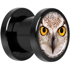 Full Color Owl Black Anodized Screw Fit Plug Set 0G