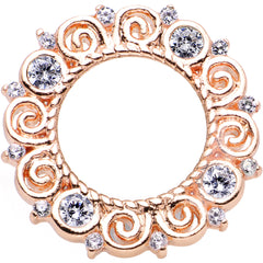 0G Clear Gem Flowering Frame Screw Fit Tunnel Plug Set