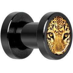 Full Color Leopard Eyes Black Anodized Screw Fit Plug Set 4G