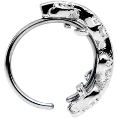20G Clear CZ Gem Leafy Seamless Circular Ring