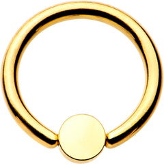 14G 3/8 White 4mm Faux Opal Gold IP Disc BCR Captive Ring