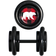 Red Black Plaid Polar Bear Black Cheater Plug Set