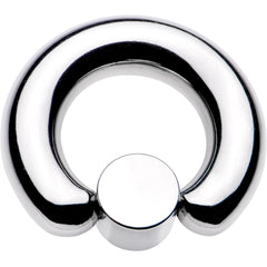 2G 9/16 White Faux Opal 8mm Disc BCR Captive Ring