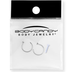 18G 3/8" Pack of 2 Stainless Steel Nose Hoop Rings