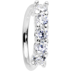 18G 5/16 Clear CZ Quintet Seamless Circular Ring