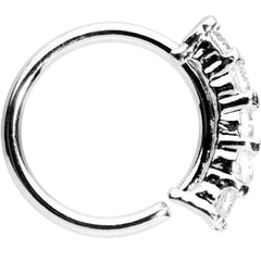 16G 5/16 Clear CZ Quintet Seamless Circular Ring