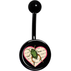Love Letter Beetle Bug Black Belly Ring