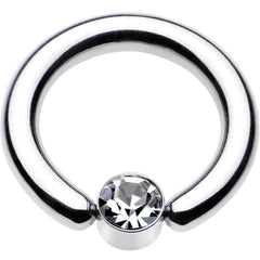 8G 1/2 Clear Gem 5mm Disc BCR Captive Ring