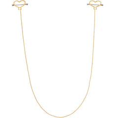 Gold Tone Heart to Heart Dangle Nipple Chain