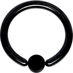 12G 1/2 White Faux Opal 4mm Disc Black IP BCR Captive Ring