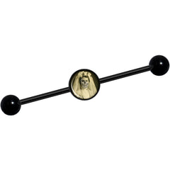 14G Skeleton Bride Halloween Black Industrial Barbell 37mm