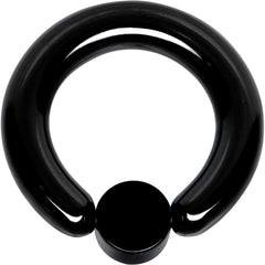 6G 1/2 Clear Gem 6mm Disc Black BCR Captive Ring