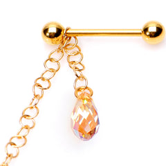 Handcrafted Gold Tone Anodized Leaves of Fall Nipple Chain