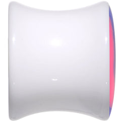 Blue and Pink Candy Swirl Saddle Plug Set Available in Sizes 0G to 20mm