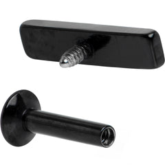 1/4 9mm Black IP Rectangle Internal Thread Daith Cartilage Tragus