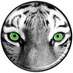 Black White Tiger Eyes Black Barbell Tongue Ring