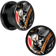 Wake the Dead Grim Reaper Halloween Black Anodized Plug Set 5mm to 16mm
