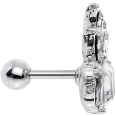 16G 1/4 Clear Gem Flower Tiara Amulet Cartilage Tragus Earring
