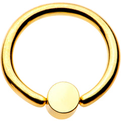 16G 5/16 Aqua Faux Opal 3mm Disc Gold IP BCR Captive Ring