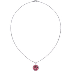 Custom Pink Mandala Personalized Name Silver Plated Chain Necklace