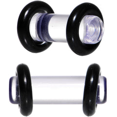 6G Clear Acrylic Straight Plug Set