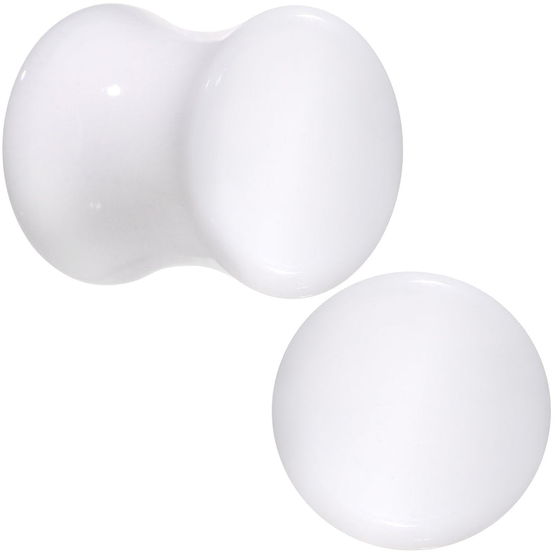 White UV Acrylic Saddle Plug Set 4mm to 25mm