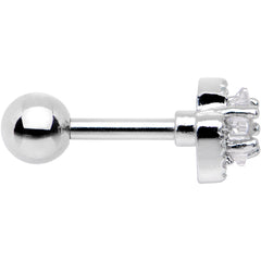16G 1/4 Clear Star CZ Gem Bow Tie Cartilage Tragus Earring