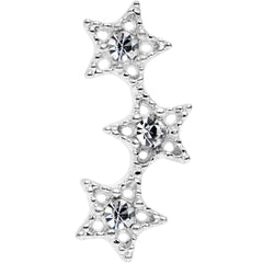 18G 1/4 Clear Gem Star Trio Cartilage Tragus Earring