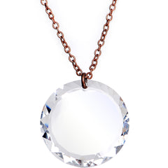 Clear Halo Copper Chain Necklace Created with Crystals