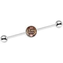 14G Joy Love Peace Antlers Industrial Barbell 37mm