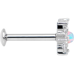 5/16 White Faux Opal Internally Threaded Star Flower Labret Monroe